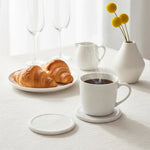Round Marble Coasters Set of 4 with Holder - Stone 3.5"