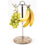 Marble Banana Holder 12.5" Inches White Handmade Banana Stand and Hanger for Countertop Fruit Storage