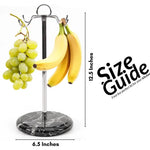 Marble Banana Holder 12.5" Inches White Handmade Banana Stand and Hanger for Countertop Fruit Storage
