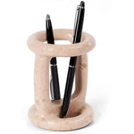 Marble Stationary Holder 4" Inches Travertine Handmade Maker Organizer
