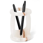 Marble Stationary Holder 4" Inches Travertine Handmade Maker Organizer