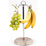 Marble Banana Holder 12.5" Inches White Handmade Banana Stand and Hanger for Countertop Fruit Storage
