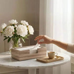 Marble Tissue Box Cover Tissue Dispenser for Bathroom & Living Room Organizer