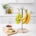 Marble Banana Holder 12.5" Inches White Handmade Banana Stand and Hanger for Countertop Fruit Storage