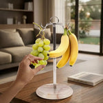 Marble Banana Holder 12.5" Inches White Handmade Banana Stand and Hanger for Countertop Fruit Storage