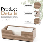 Marble Tissue Box Cover Tissue Dispenser for Bathroom & Living Room Organizer