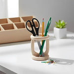 Marble Stationary Holder 4" Inches Travertine Handmade Maker Organizer