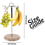 Marble Banana Holder 12.5" Inches White Handmade Banana Stand and Hanger for Countertop Fruit Storage