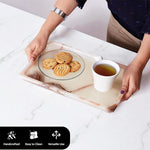 Fancy Natural Marble Rectangular Tray - Serving Tray