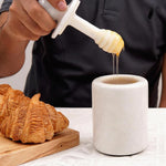 Honey Jar with Dipper Lid - Honey Dispenser