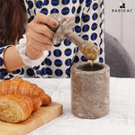 Honey Jar with Dipper Lid - Honey Dispenser