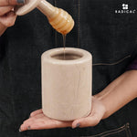 Honey Jar with Dipper Lid - Honey Dispenser