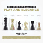 Marble Black & Multi Green Premium Quality Chess Pieces