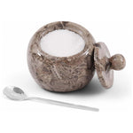 Marble Salt Cellar With Lid 3'' Salt Container For Kitchen Countertop - Salt Box & Salt Dish
