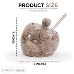 Marble Salt Cellar With Lid 3'' Salt Container For Kitchen Countertop - Salt Box & Salt Dish