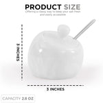 Marble Salt Cellar With Lid 3'' Salt Container For Kitchen Countertop - Salt Box & Salt Dish