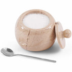 Marble Salt Cellar With Lid 3'' Salt Container For Kitchen Countertop - Salt Box & Salt Dish