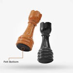 Black marble and golden marble chess pieces felt bottom detail — knight and rook comparison by RADICALn