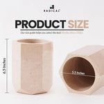 Hexagon verona marble wine chiller size guide showing 6.5 inch height and 5.5 inch opening