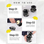 How to use a Radicaln black marble butter keeper: add water, pack butter into the lid, seat the lid in the crock