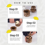 How to use a Radicaln natural brown marble butter keeper: add water, pack butter into the lid, seat the lid in the crock