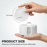 Round white marble coaster set size: 3.5 inch coasters in a 1 inch wide stone holder