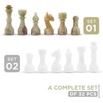 White and green onyx marble chess pieces complete set of 32 — green onyx and white marble piece sets by RADICALn