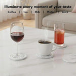 Round Marble Coasters Set of 4 with Holder - Stone 3.5"
