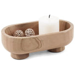 Marble Oval Bowl with Stand 10" Candle Dish & Decorative Bowl for Home Decor
