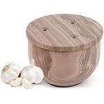 Marble Garlic Keeper 4.5" Garlics Storage Container, Onion and Garlic Storage