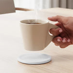 Round Marble Coasters Set of 4 with Holder - Stone 3.5"