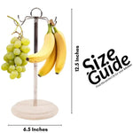 Marble Banana Holder 12.5" Inches White Handmade Banana Stand and Hanger for Countertop Fruit Storage