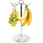 Marble Banana Holder 12.5" Inches White Handmade Banana Stand and Hanger for Countertop Fruit Storage