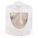 Marble Salt Cellar 4.5" Inch Oceanic Handmade Salt Jar & Table Salt Storage For Kitchen Countertop