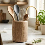Marble Utensil Holder and Spoon Caddy Black -Countertop Organizer for Kitchen Utensils, Flatware, and Chopsticks
