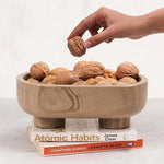 Marble Oval Bowl with Stand 10" Candle Dish & Decorative Bowl for Home Decor