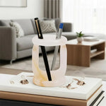 Marble Stationary Holder 4" Inches Travertine Handmade Maker Organizer