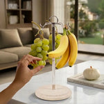 Marble Banana Holder 12.5" Inches White Handmade Banana Stand and Hanger for Countertop Fruit Storage