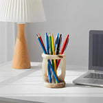 Marble Stationary Holder 4" Inches Travertine Handmade Maker Organizer
