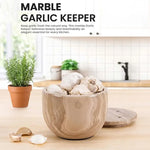 Marble Garlic Keeper 4.5" Garlics Storage Container, Onion and Garlic Storage