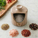 Marble Salt Cellar 4.5" Inch Oceanic Handmade Salt Jar & Table Salt Storage For Kitchen Countertop
