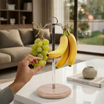 Marble Banana Holder 12.5" Inches White Handmade Banana Stand and Hanger for Countertop Fruit Storage