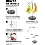 Marble Banana Holder 12.5" Inches White Handmade Banana Stand and Hanger for Countertop Fruit Storage