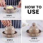 Fancy Marble Butter Dish - Butter Crock