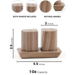 Marble Salt and Pepper Holders for Kitchen Countertop - Salt Shakers