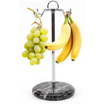 Marble Banana Holder 12.5" Inches White Handmade Banana Stand and Hanger for Countertop Fruit Storage