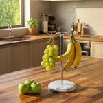 Marble Banana Holder 12.5" Inches White Handmade Banana Stand and Hanger for Countertop Fruit Storage