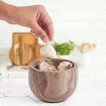 Marble Garlic Keeper 4.5" Garlics Storage Container, Onion and Garlic Storage