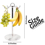 Marble Banana Holder 12.5" Inches White Handmade Banana Stand and Hanger for Countertop Fruit Storage