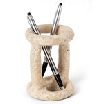 Marble Stationary Holder 4" Inches Travertine Handmade Maker Organizer